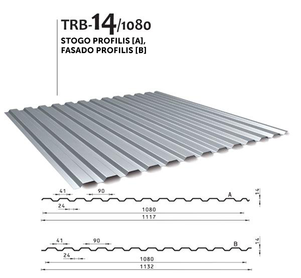 Trapecinis profilis TRB 14/1080 Trapecinis profilis TRB 14/1080
